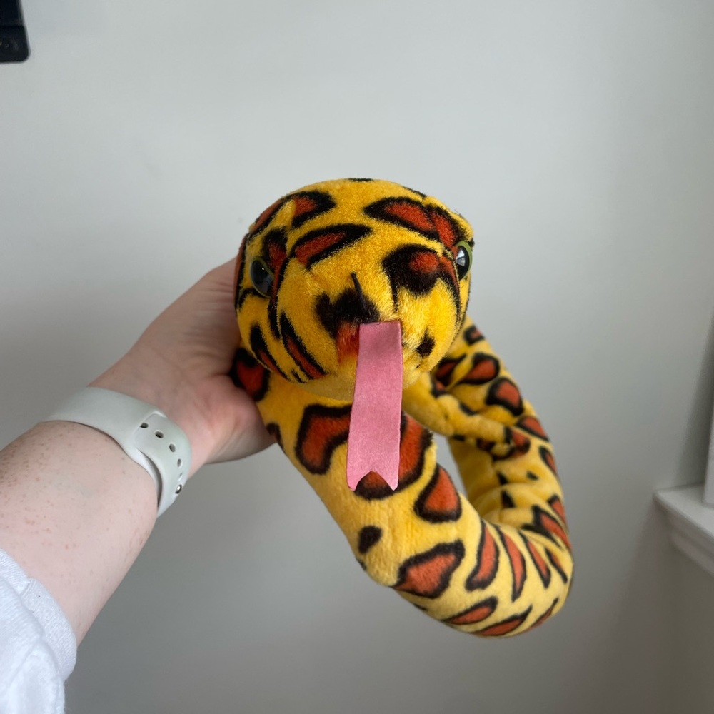Yellow and Orange Plush Snake Toy